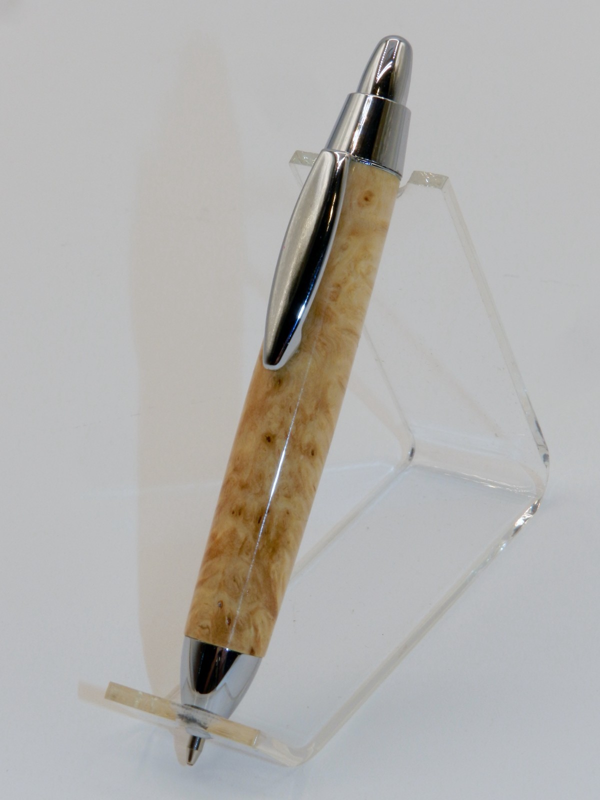 Handmade Mini Click Pen made from Box Elder Burl. Makes A great gift. #12