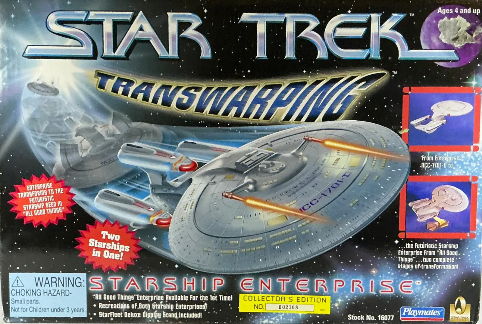 Playmates Star Trek Transwarping Starship Enterprise NCC-1701-D Collector\'s Box