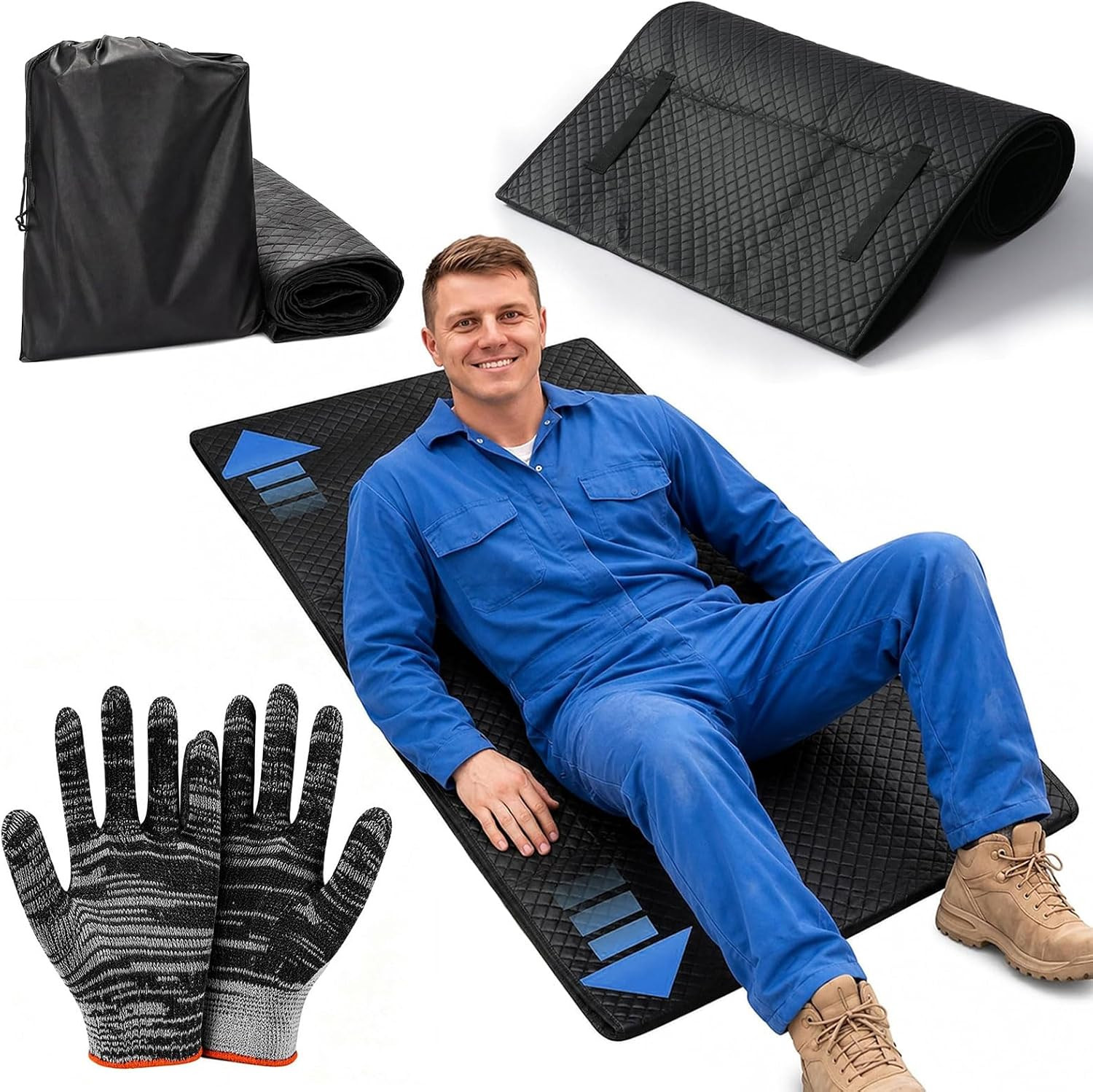Magic Creeper Rolling Mat with Gloves, Automotive Mechanic Creeper Pad Magic Creeper Rolling Mat with Gloves, Automotive Mechanic Creeper Pad