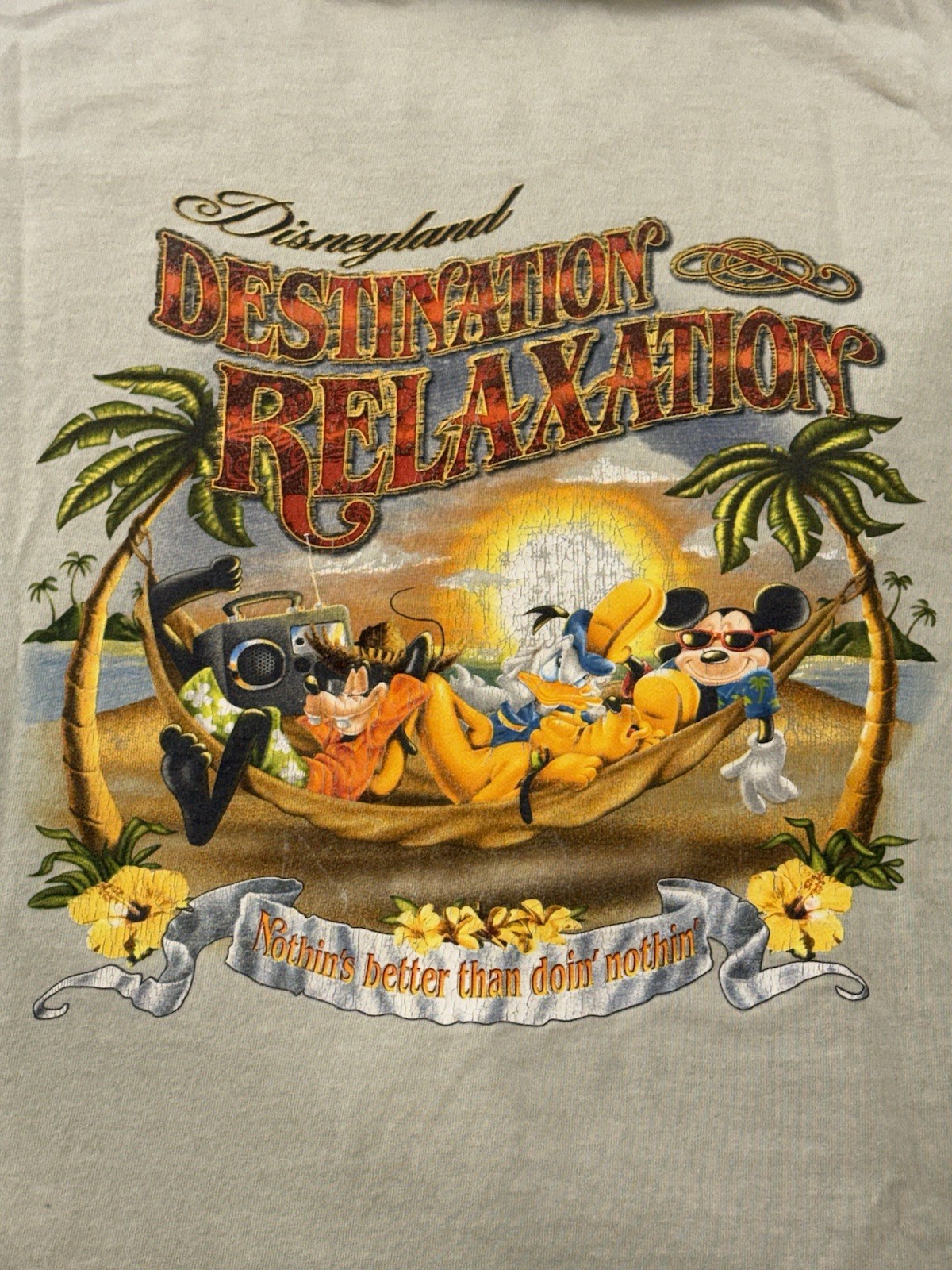 Vintage Disneyland Resort T-Shirt Mickey Donald Goofy Destination Relaxation XL