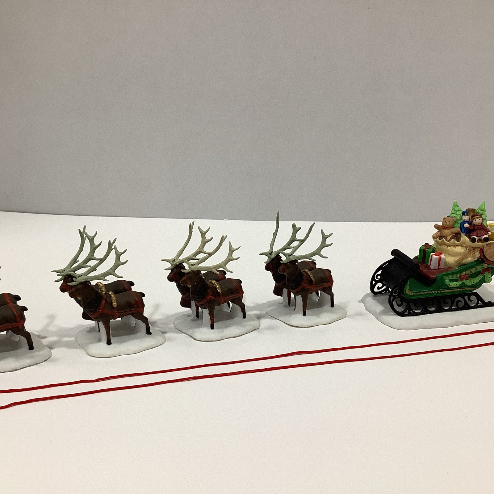 Department 56 “Sleigh & Eight Tiny Reindeer” Heritage Village Accessory #56111 Department 56 “Sleigh & Eight Tiny Reindeer” Heritage Village Accessory #56111