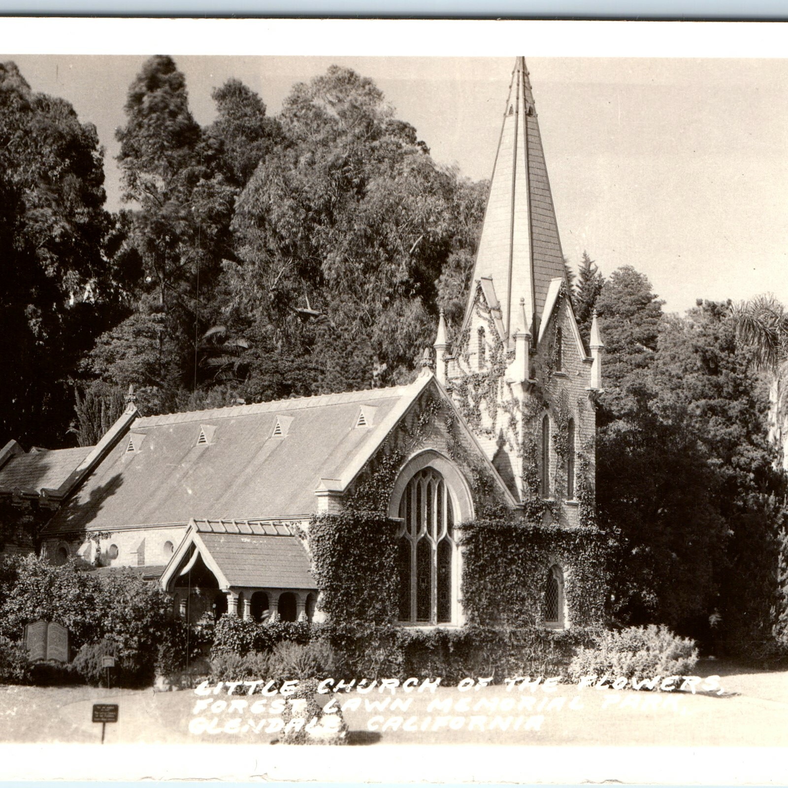 c1940s Glendale, CA Little Church of Flowers RPPC Forest Lawn Memorial Park PC c1940s Glendale, CA Little Church of Flowers RPPC Forest Lawn Memorial Park PC