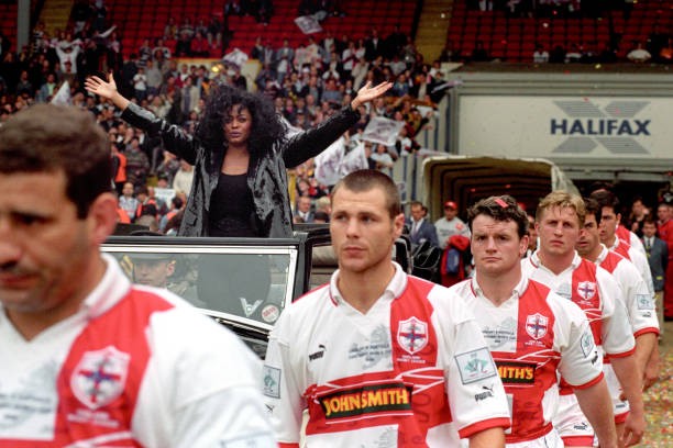 Singer Diana Ross opens the Rugby League World Cup championship as- Old Photo