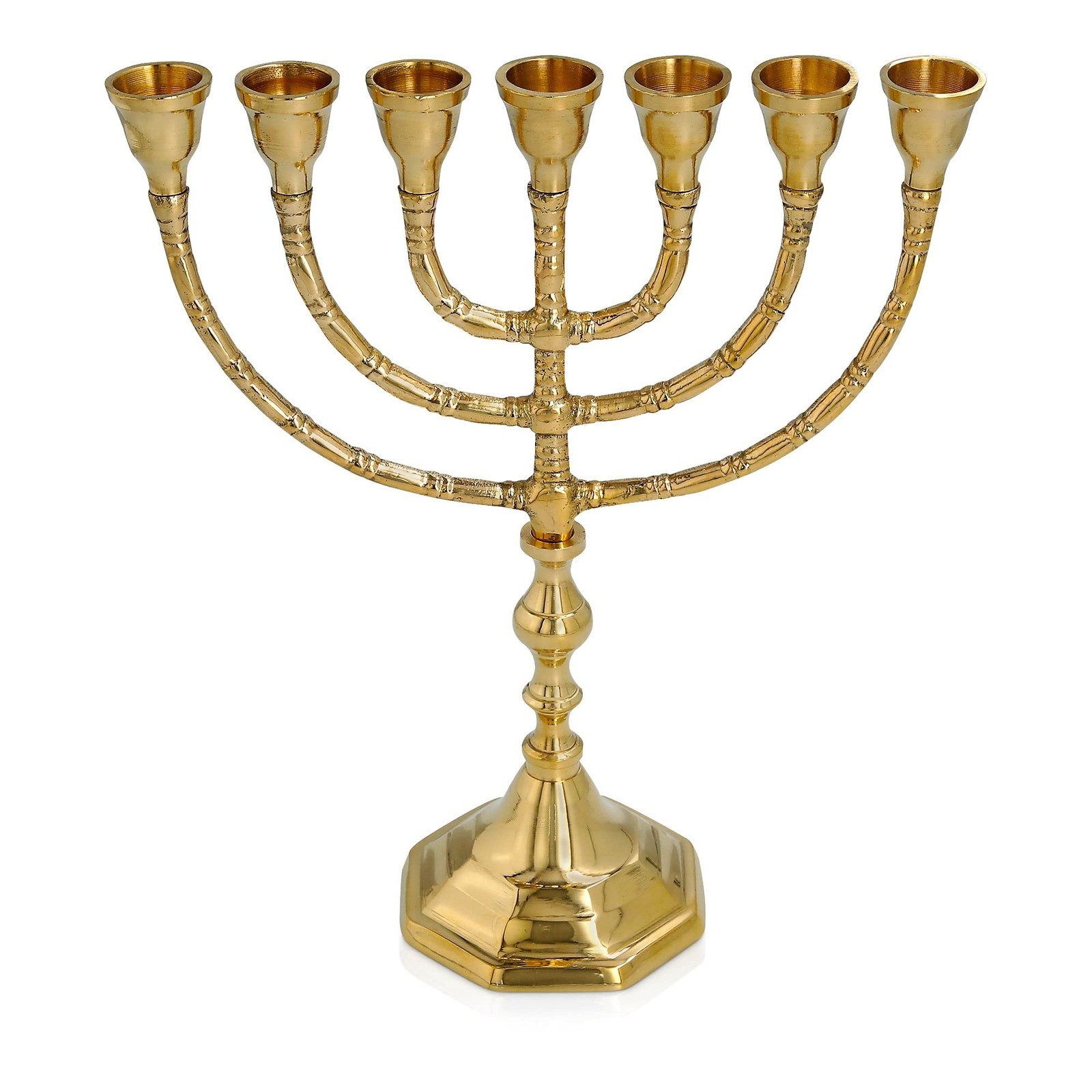 Salomon's Menora 3768B Brass 7-Branch Menorah Jerusalem Israel Antique Salomon's Menora 3768B Brass 7-Branch Menorah Jerusalem Israel Antique