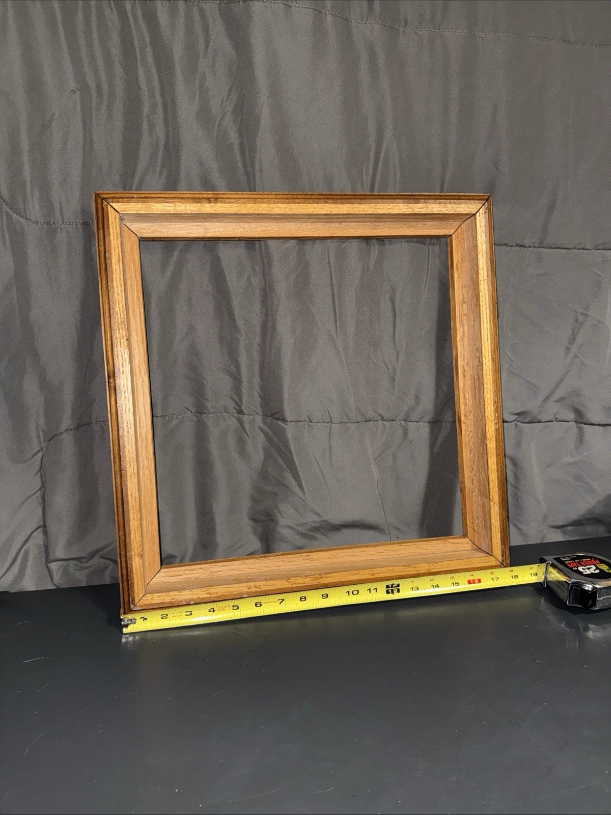 VINTAGE SOLID WOOD FRAME RIBBED 18X18x2” MCM Country Farm Shadow Box VINTAGE SOLID WOOD FRAME RIBBED 18X18x2” MCM Country Farm Shadow Box