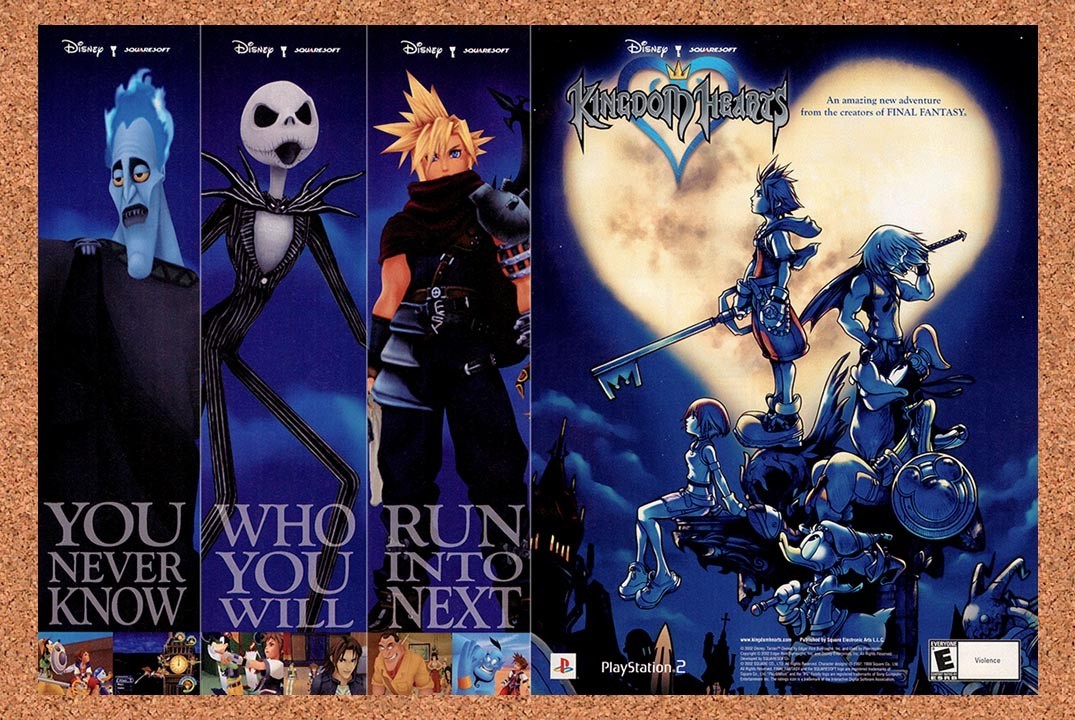 Kingdom Hearts PS2 Original 2002 4-Part Advertisement / Retro Promo v2