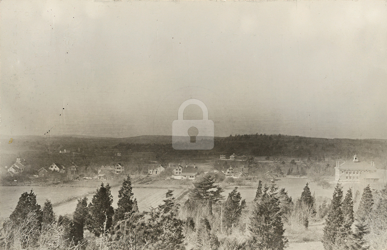 View from High Rock, Westwood, MA Massachusetts 1910  RPPC Photo Postcard Copy