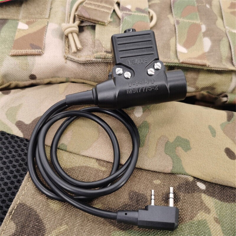 TCA Nexus 2-pin Kenwood U94 PTT Nato Connector Push-To-Talk For Baofeng Radio