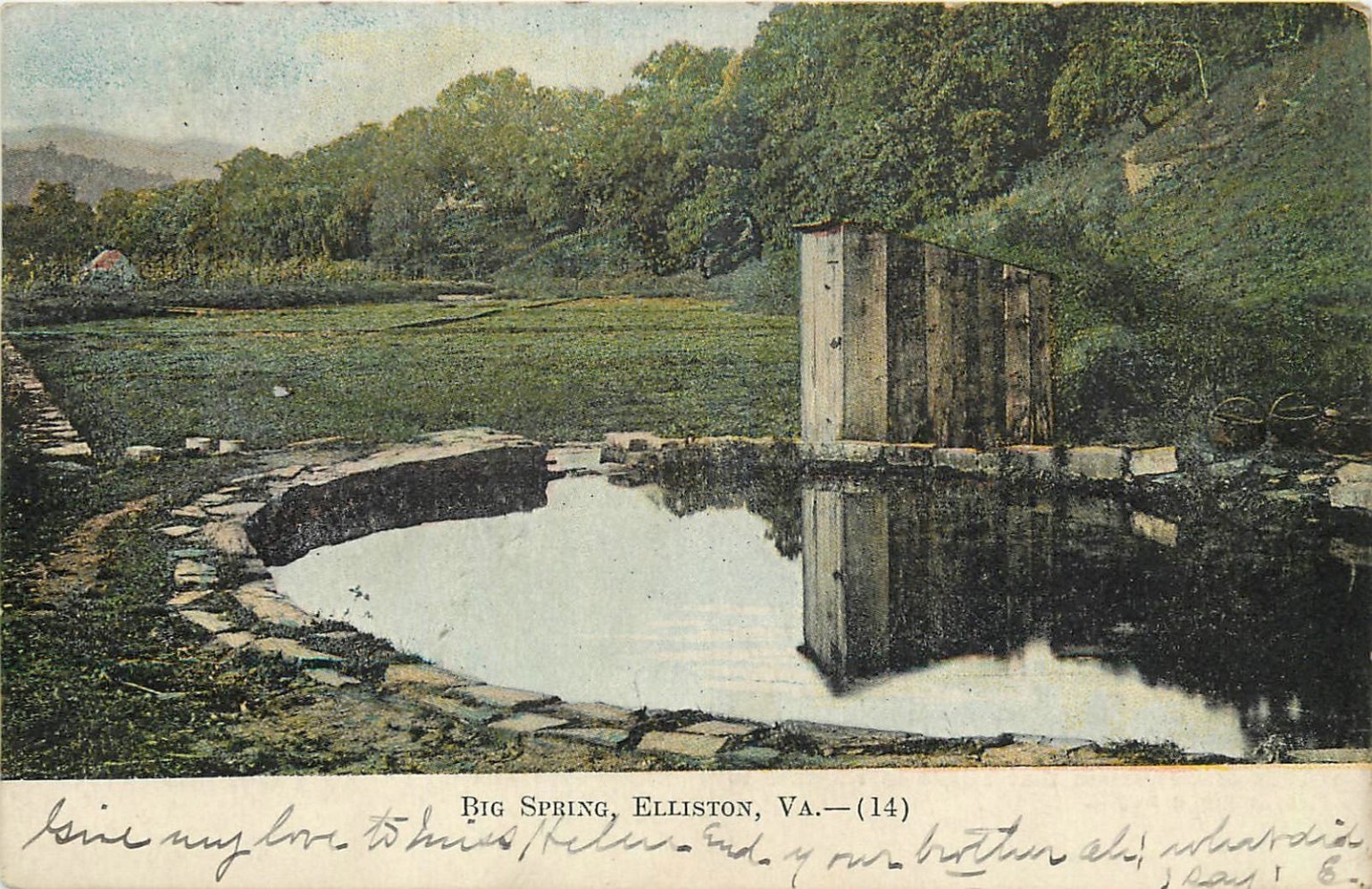 Big Spring Elliston VA Postcard 1910 Shawsville Virginia Water Landscape Big Spring Elliston VA Postcard 1910 Shawsville Virginia Water Landscape