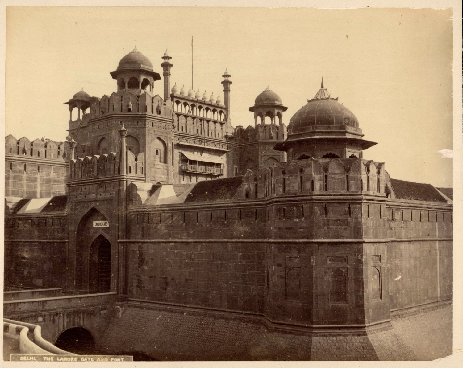 India, Delhi, The Lahore, gate and fort Vintage print, Albumen print 19, India, Delhi, The Lahore, gate and fort Vintage print, Albumen print 19,