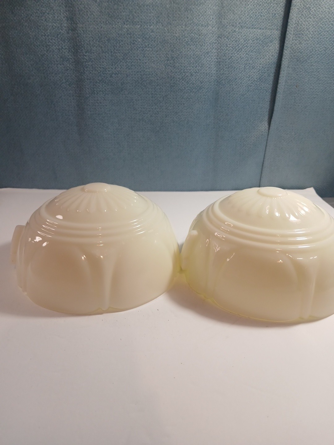 Antique 1920s/1930s Glass Art Deco Celing Light Chandler Slip Shades Lot 2 Antique 1920s/1930s Glass Art Deco Celing Light Chandler Slip Shades Lot 2