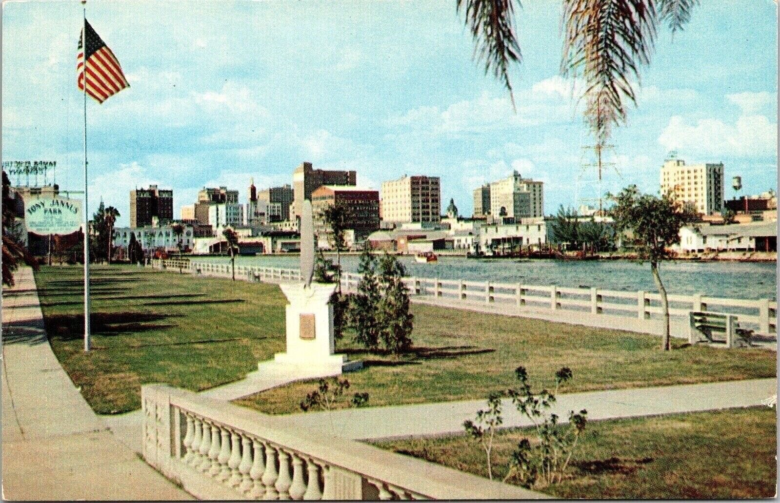 Tony Jannus Park Downtown Tampa Florida FL Postcard UNP VTG Plastichrome Unused