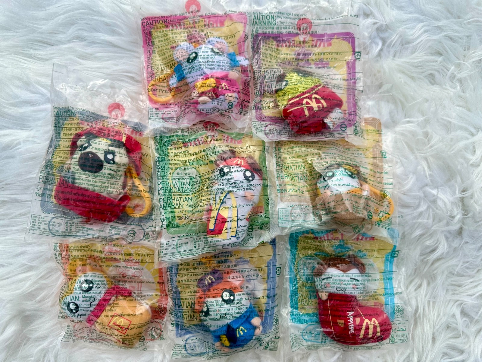 McDonald Happy Meal plush toys Hamtaro Set 8 Vintage 2003 keychain&Megnet McDonald Happy Meal plush toys Hamtaro Set 8 Vintage 2003 keychain&Megnet