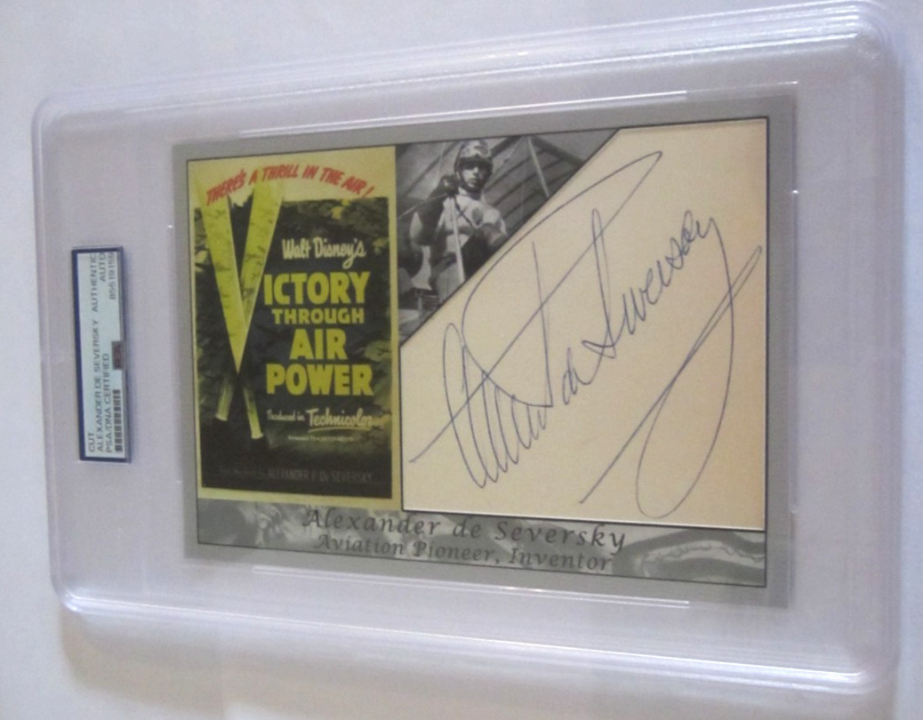 Alexander deSeversky autographed PSA custom 5x7 Disney Victory Through Air Power