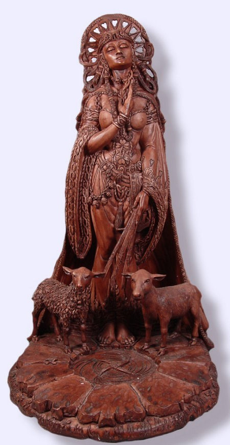 Celtic Goddess of Fire Brigid Statue Patroness of Hope Poetry Livestock Medicine