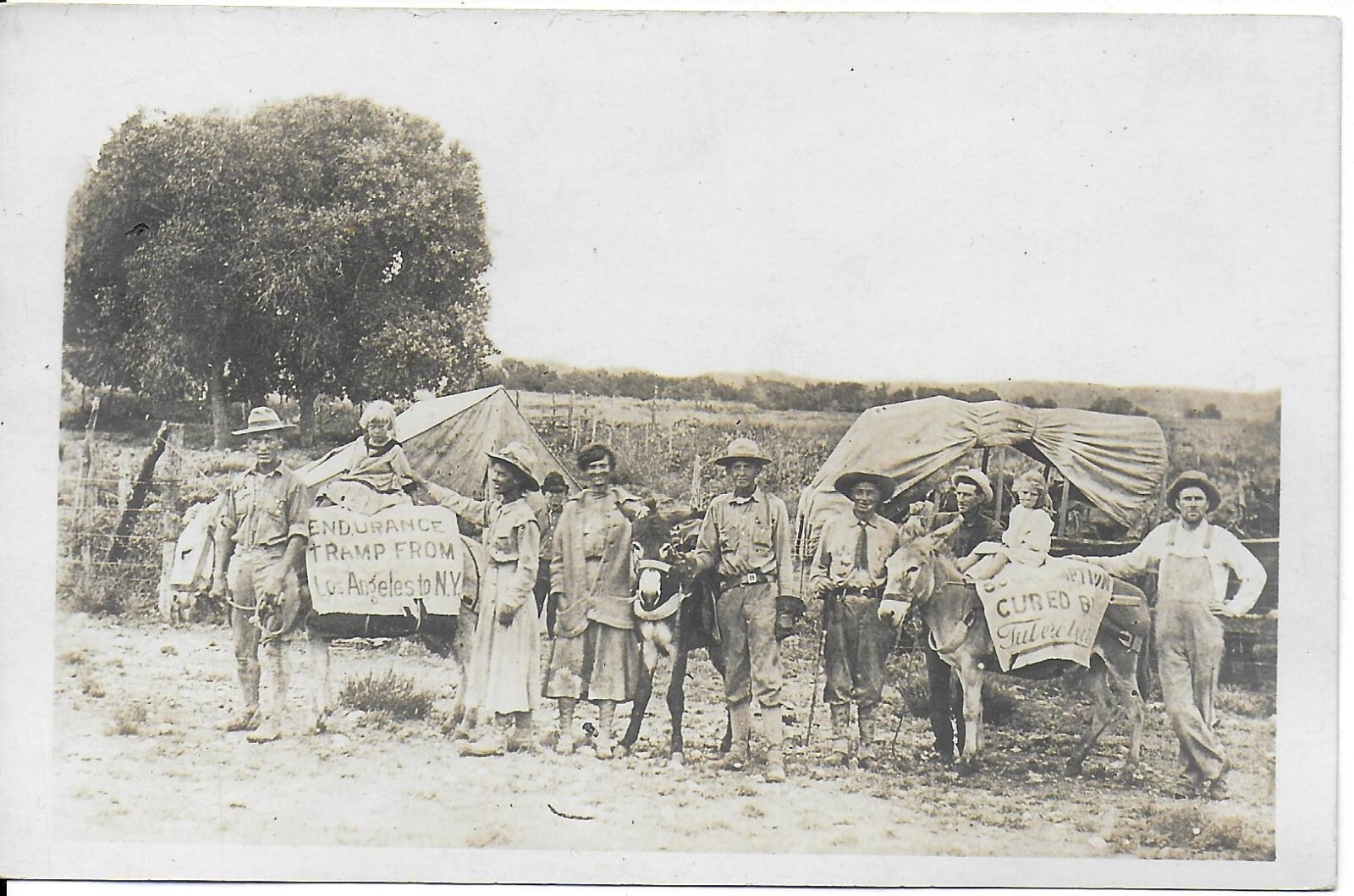 RPPC of the “Tuberclecide” Quack Medicine Endurance Tramp LA to NY 1913-14