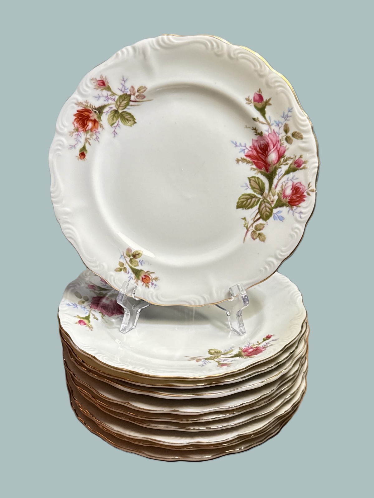 Vintage Royal Sealy Fine China Pompadour Rose Salad Plate 7.5 Vintage Royal Sealy Fine China Pompadour Rose Salad Plate 7.5
