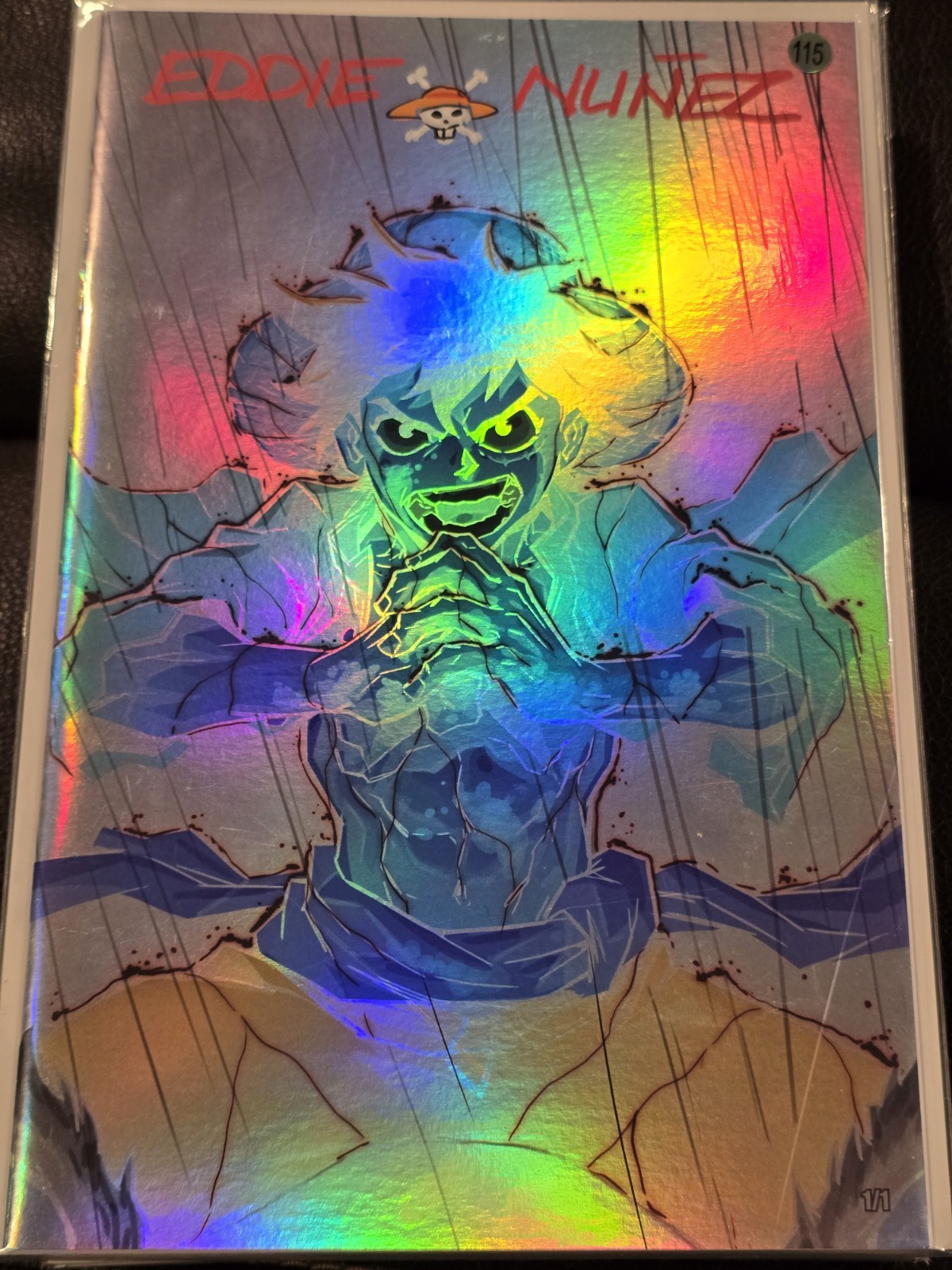 *RARE* Eddie Nunez -Negative FOIL Monkey D. Luffy RAIN- Special Sig 1 Of 1 COA 