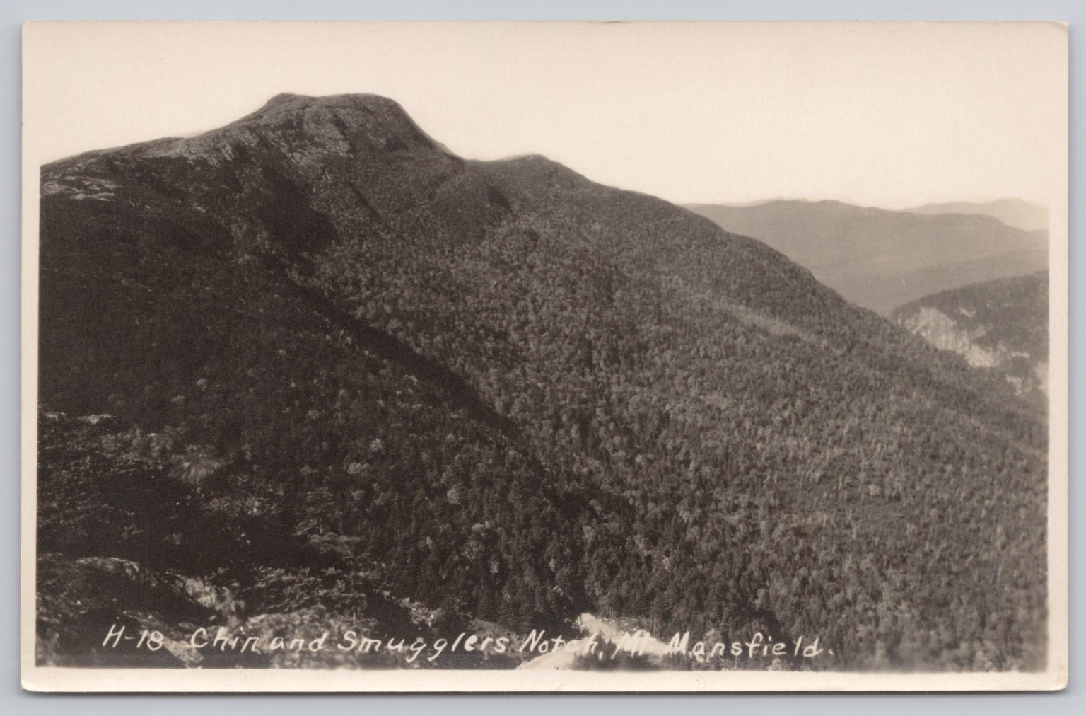 RPPC Mt Mansfield Chin Smugglers Notch VT Vintage Real Photo Postcard