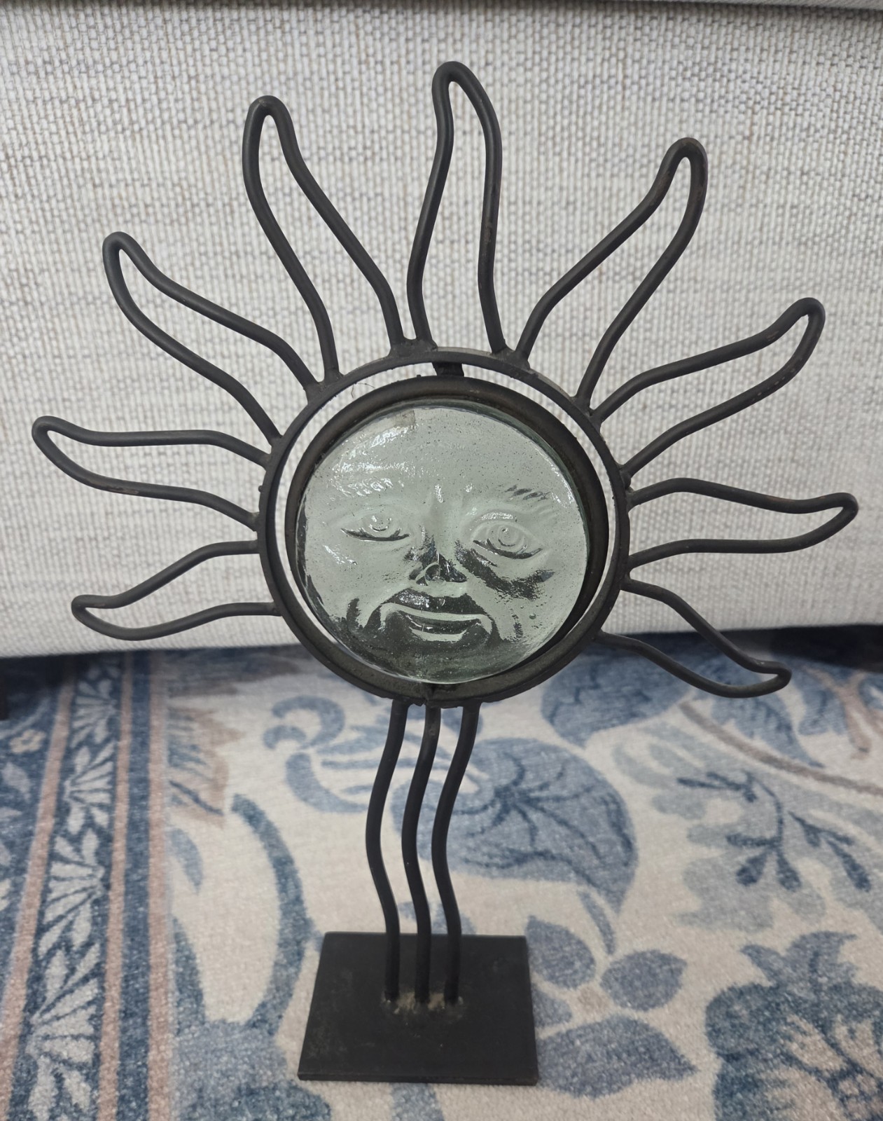 Vintage 1990s Celestial Sun Face Candle Holder Vintage 1990s Celestial Sun Face Candle Holder