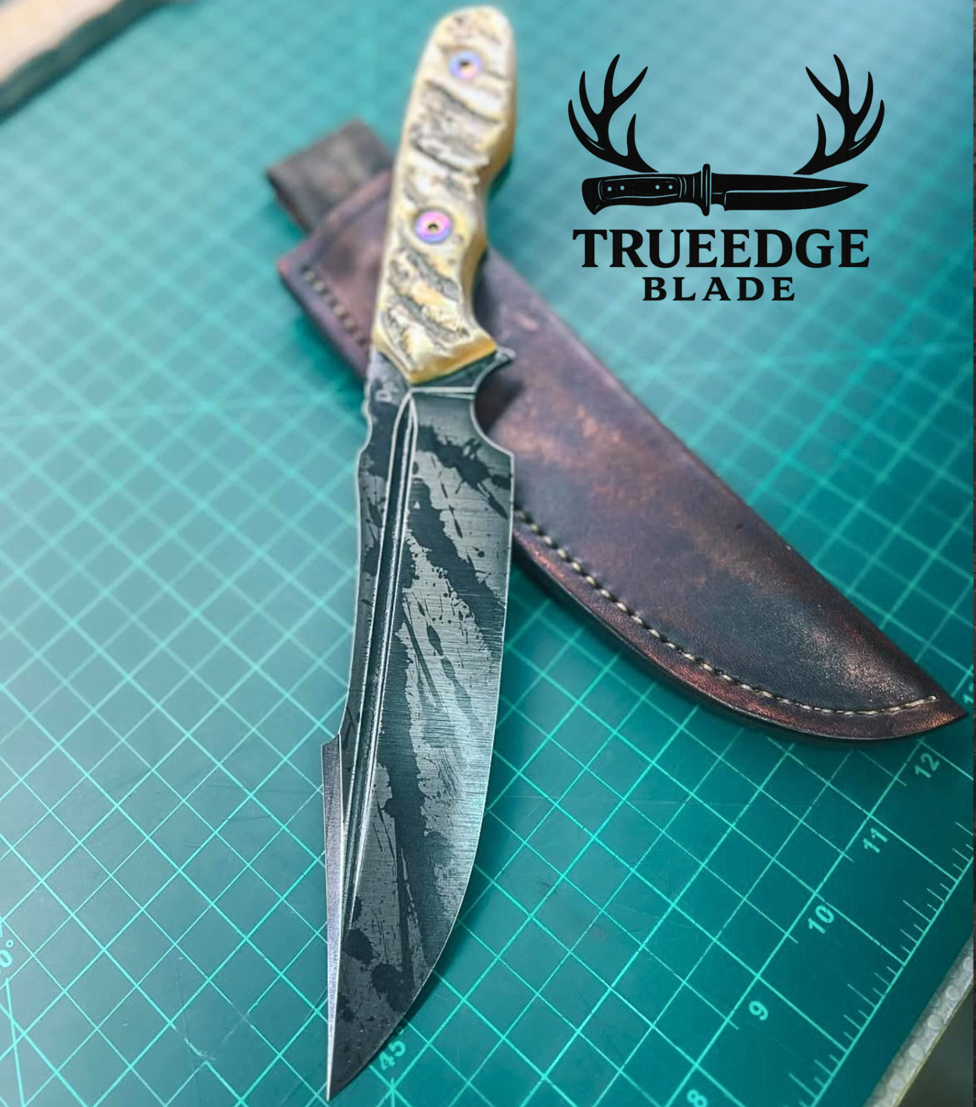 TRUEEDGEBLADE Barracuda XL Collector Edition Moufflon Scales Black Blood  🎁idea