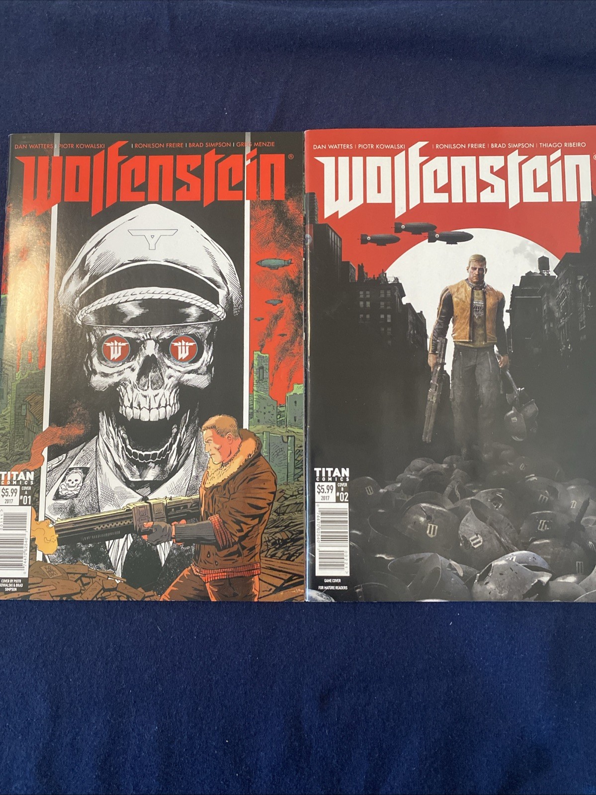 Wolfenstein #1 Cover A & #2 Cover B Titan Comics 2017 Wolfenstein #1 Cover A & #2 Cover B Titan Comics 2017