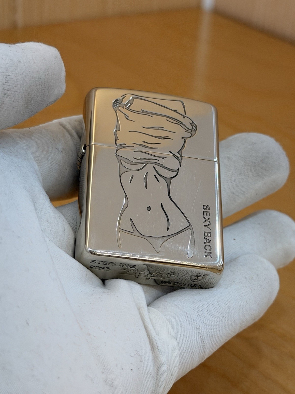 Sexy Back Girl Silver Zippo Lighter and Box Sexy Back Girl Silver Zippo Lighter and Box
