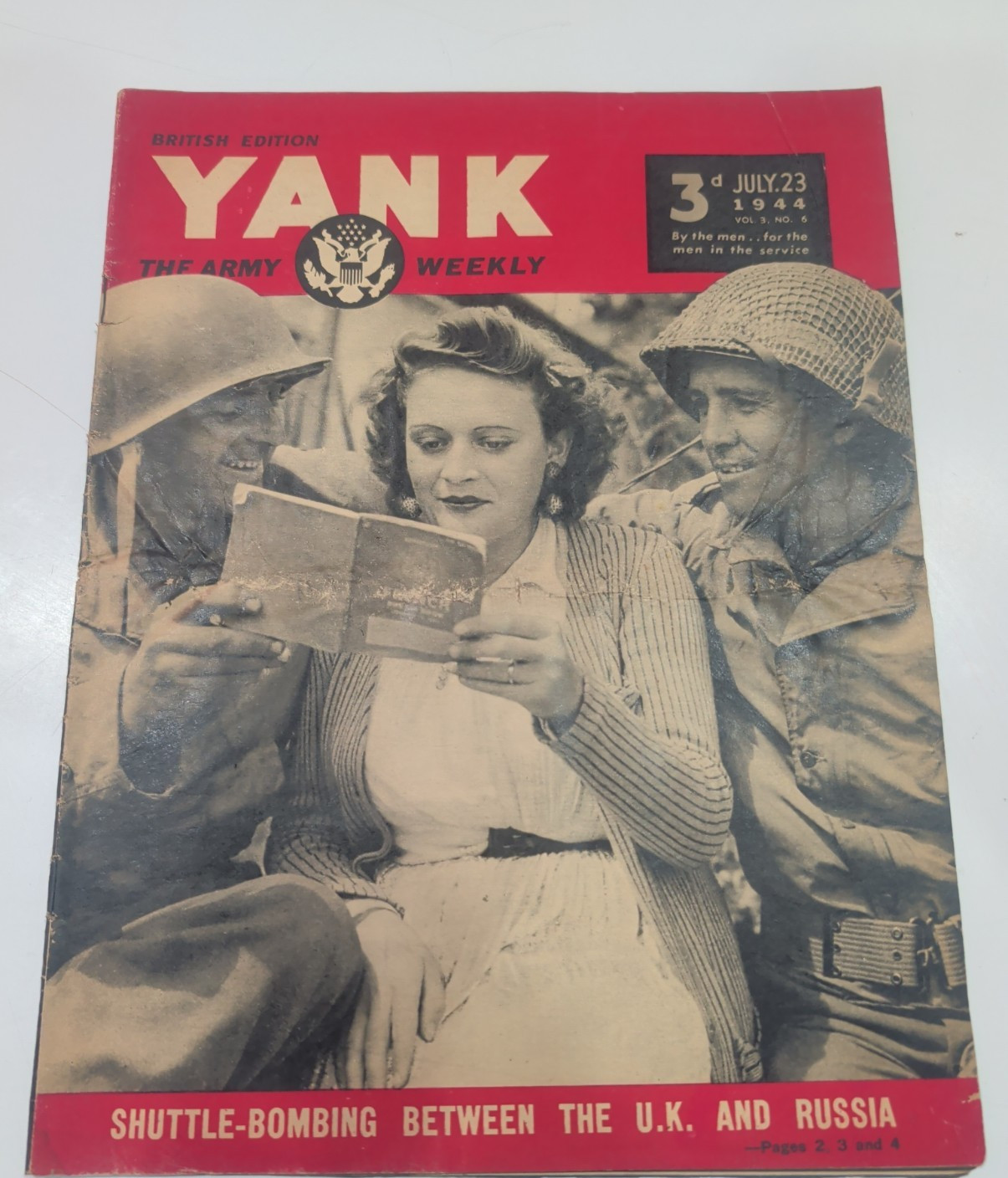 1944 YANK Army Weekly British Edition Rita Hayworth Pin-Up WWII PT Boats B-17