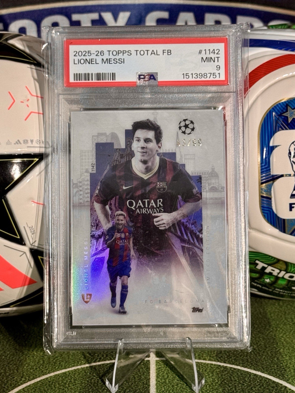 Topps 2025-26 Topps Total FB Lionel Messi #1142 PSA Graded Cert 151398751