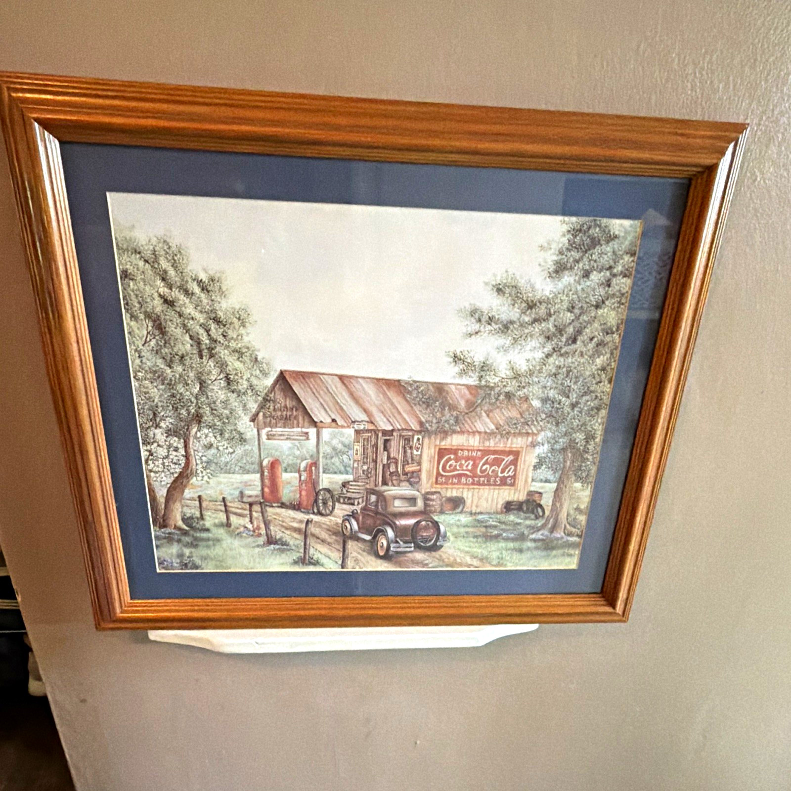 Vintage Coca-Cola Framed Poster Print Country Store Scene Coke Truck&Gas Station Vintage Coca-Cola Framed Poster Print Country Store Scene Coke Truck&Gas Station