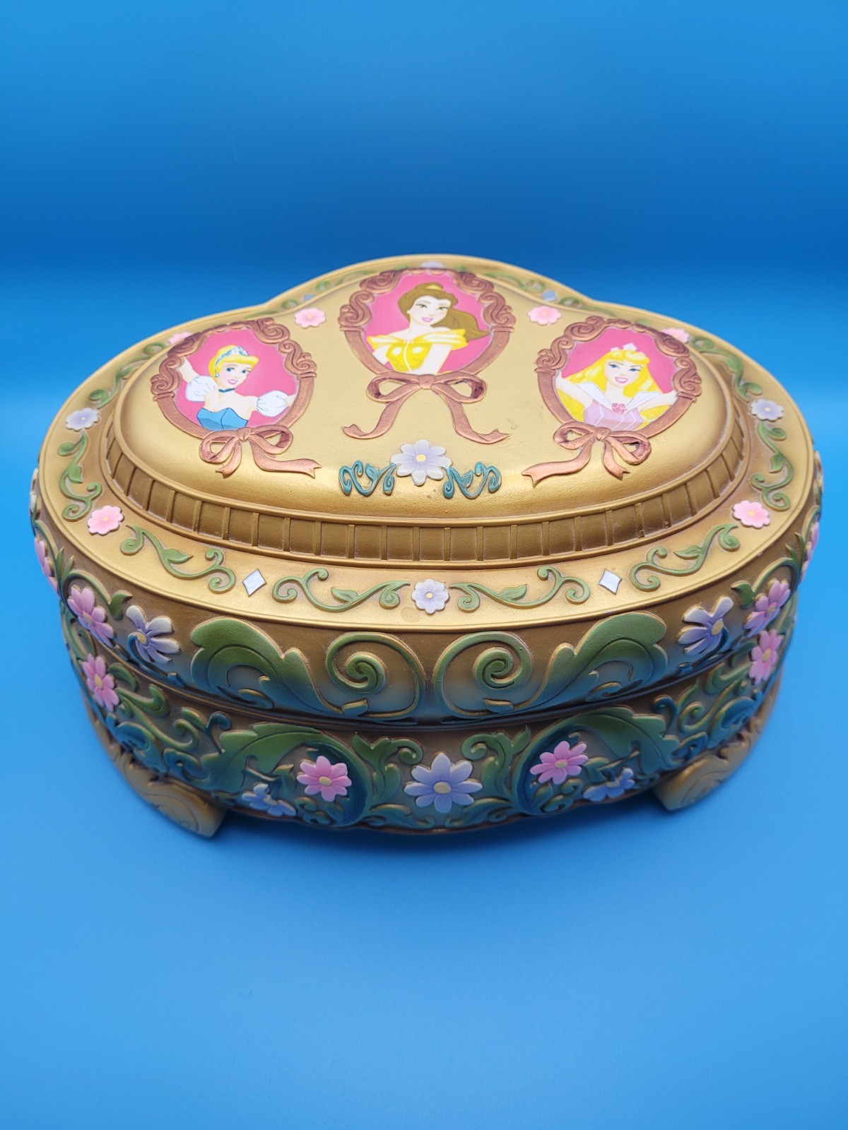 Vintage 1991 Disney Princess Ballet Mini Snow Globe Music Jewelry Box *NO BOX*