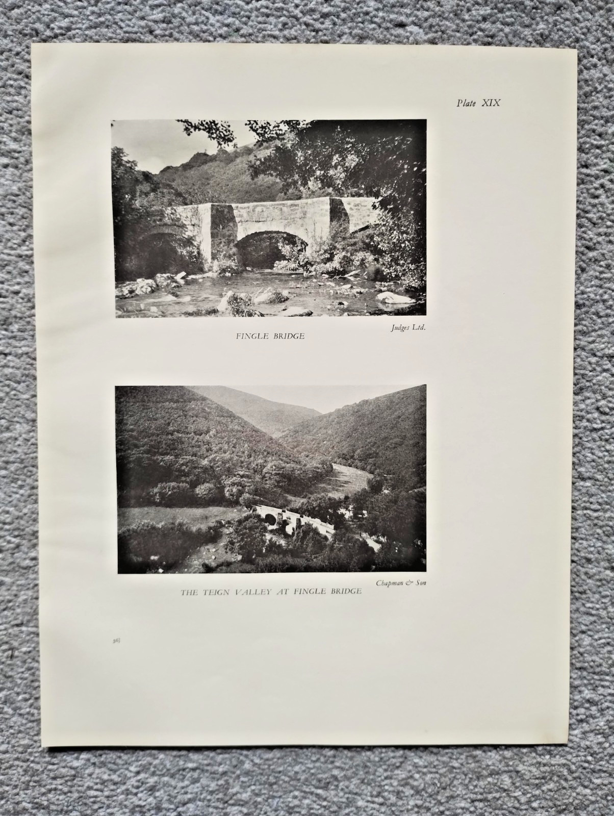 Fingle Bridge and the Teign Valley, Devon - Antique Print - 1932 Fingle Bridge and the Teign Valley, Devon - Antique Print - 1932