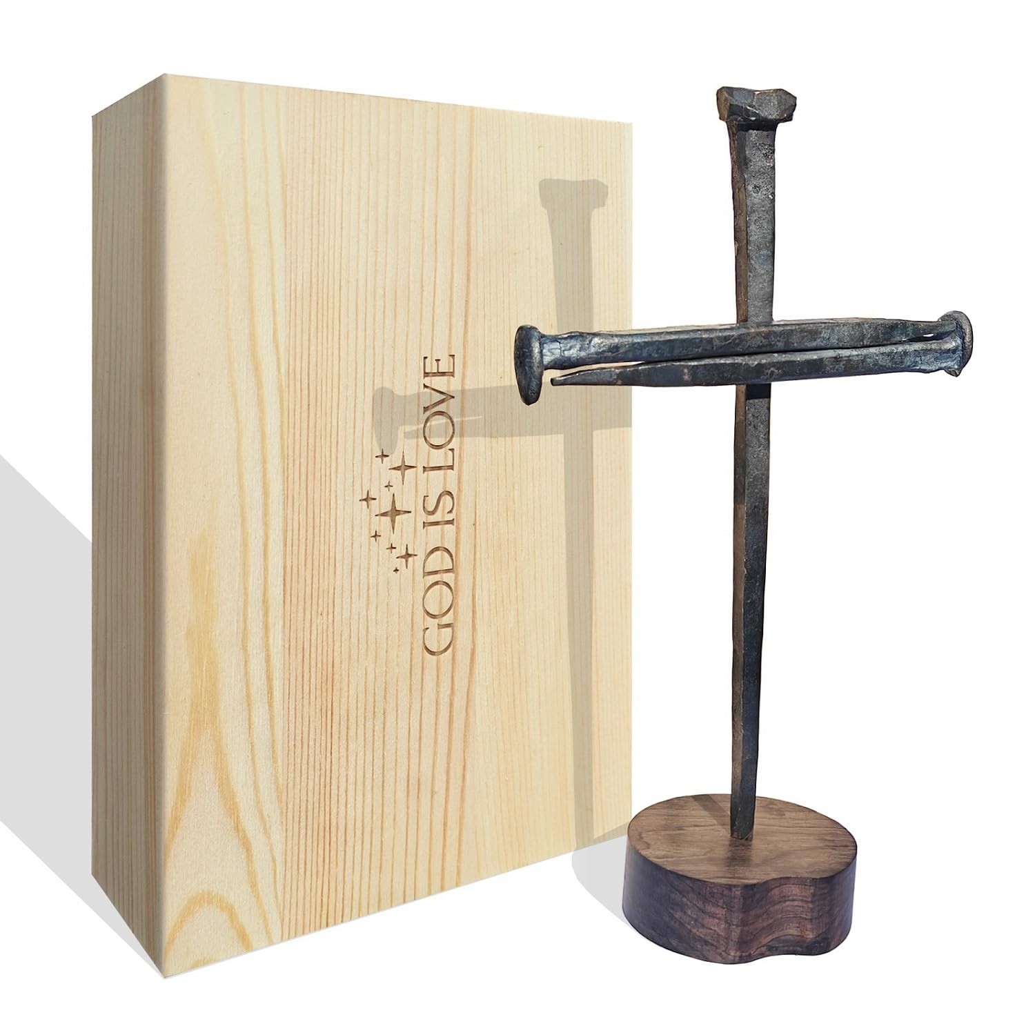 Passion of Jesus Christ Crucifixion Nail Metal Cross,Jesus Christ Tabletop Cr...