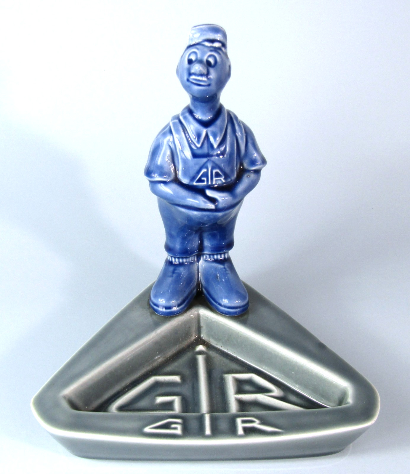GIR Plumbing Vtg Ceramic Plumber Advertising Character Figurine Ashtray France