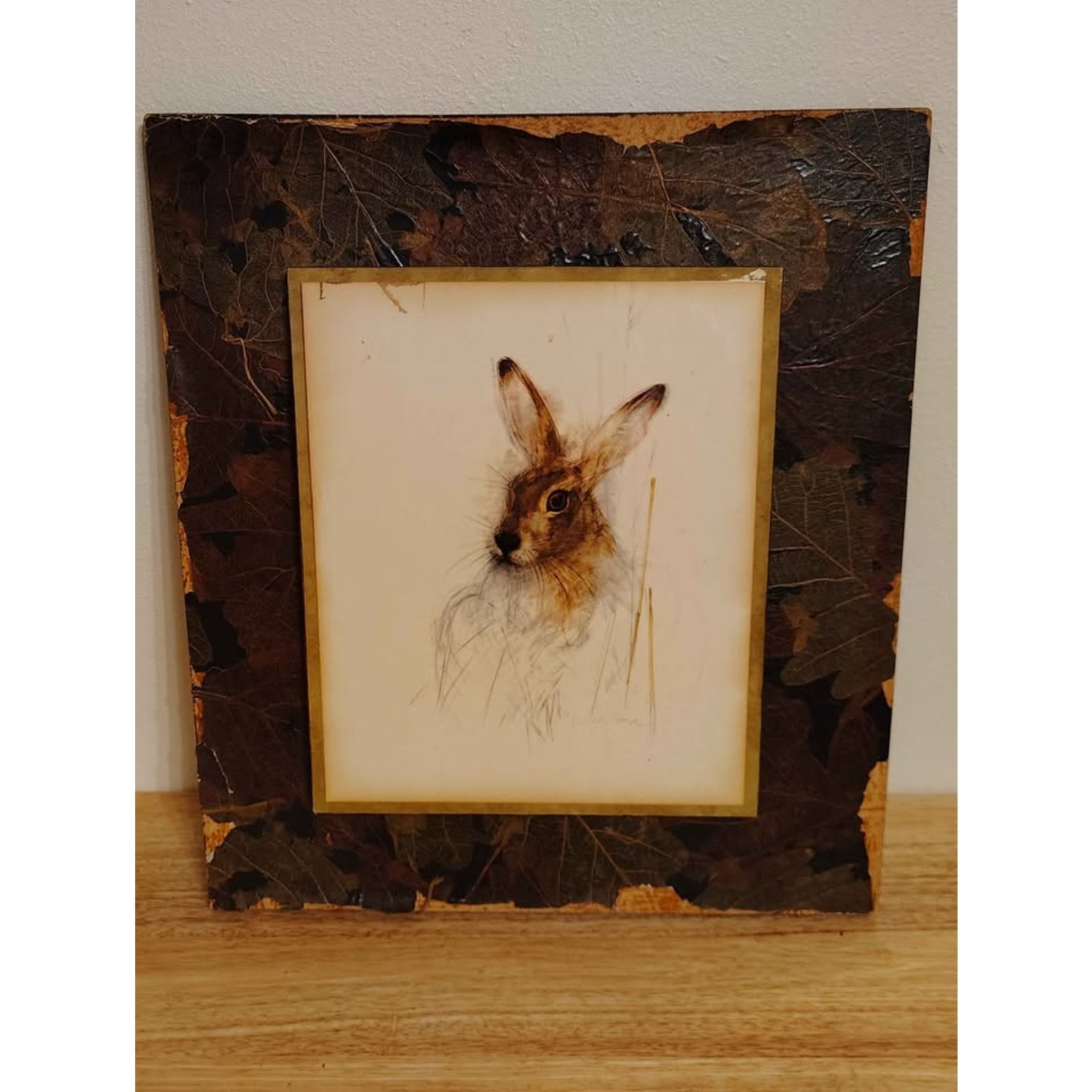 Vintage Mads Stage Hare Print – Genuine Preserved Leaf Botanical Frame