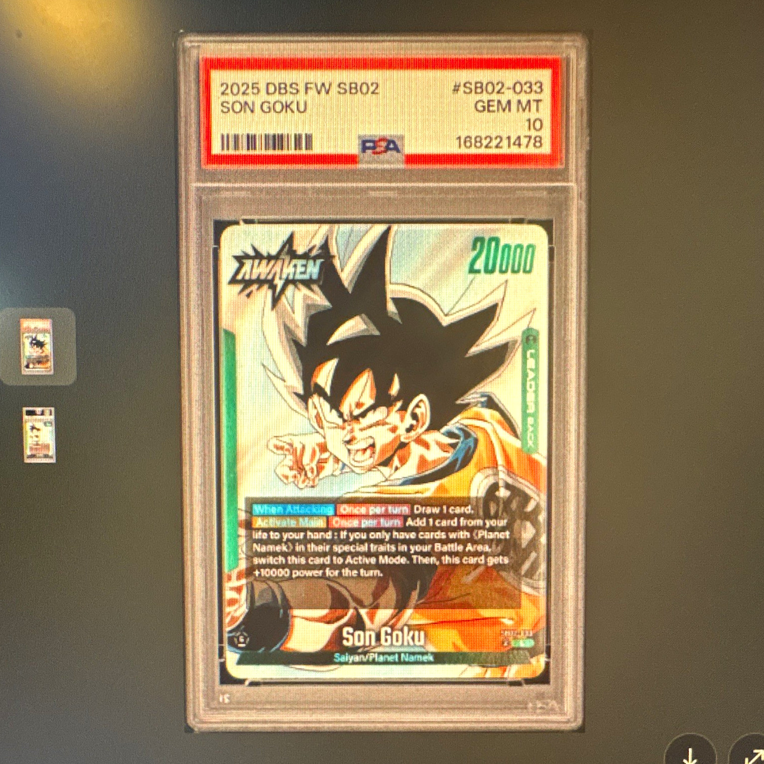 Bandai Dragon Ball 2025 DBS FW SB02 Son Goku SB02-033 PSA 10 Graded