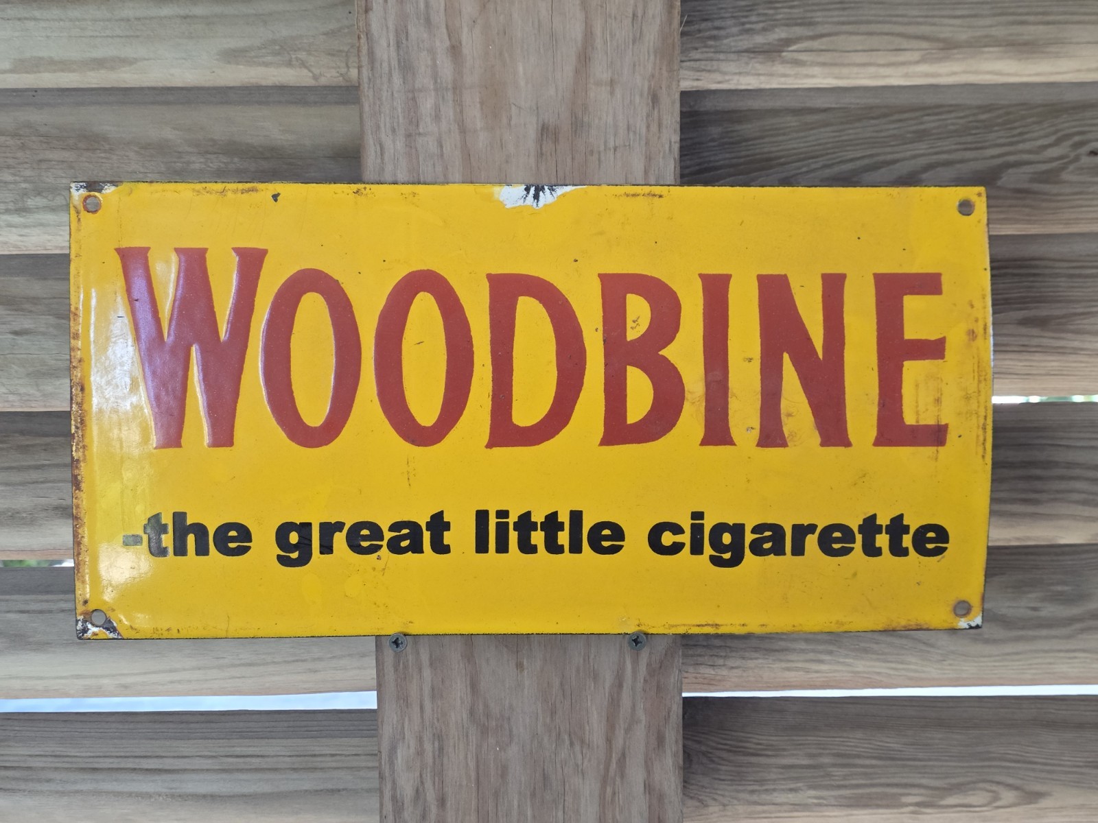 VINTAGE WOODBINE CIGARETTE PORCELAIN SIGN THE GREAT LITTLE CIGARETTE 16 VINTAGE WOODBINE CIGARETTE PORCELAIN SIGN THE GREAT LITTLE CIGARETTE 16