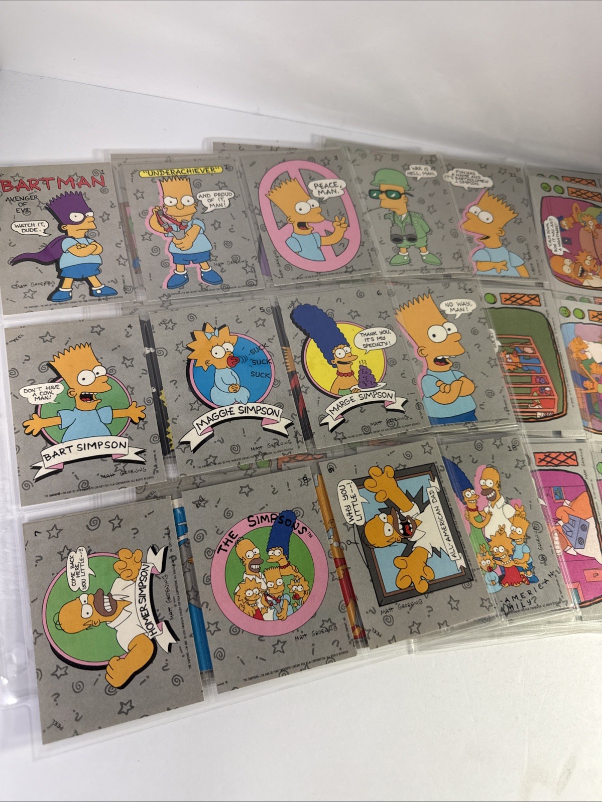 1990 Topps The Simpsons 22 Card Sticker Set+88 Card Base Set BARTMAN ROOKIE BART 1990 Topps The Simpsons 22 Card Sticker Set+88 Card Base Set BARTMAN ROOKIE BART
