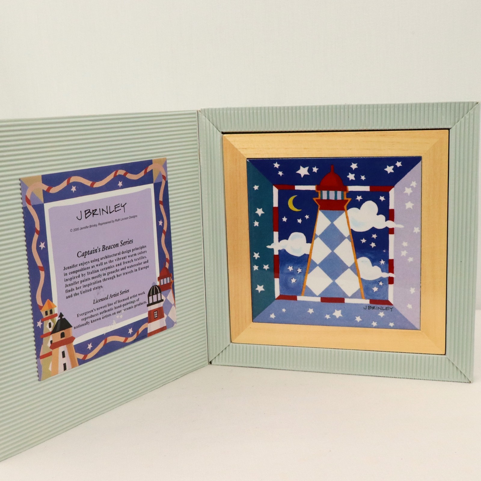 Jennifer Brinley Captain’s Beacon Lighthouse Tile Trivet Wall Decor NOS