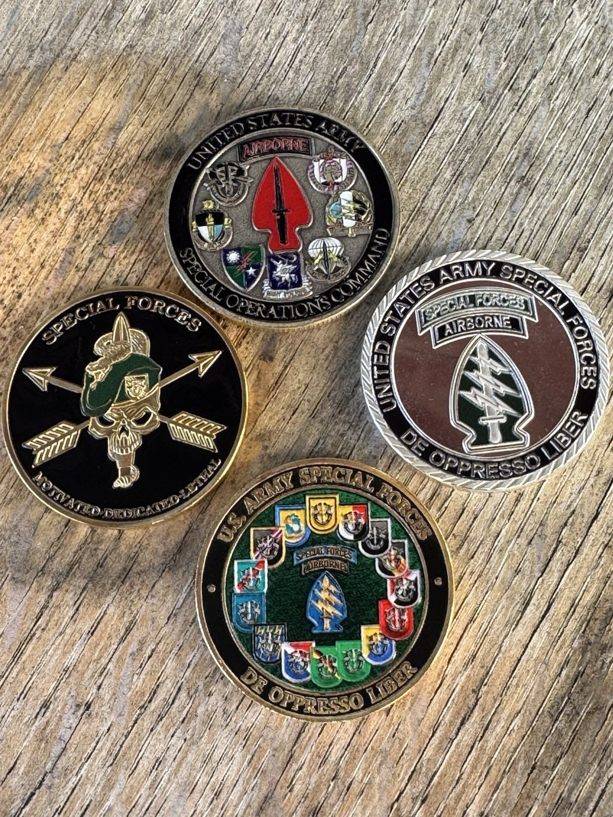 US Army Special Forces Challenge Coins Set