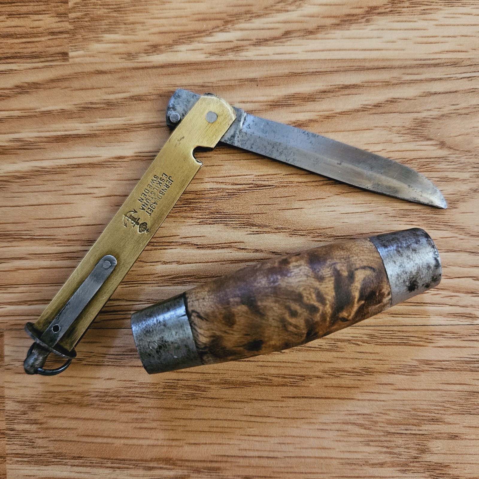 Antique Segerstrom Eskilstuna Swedish Barrel Folding Knife Sweden Pre-1925