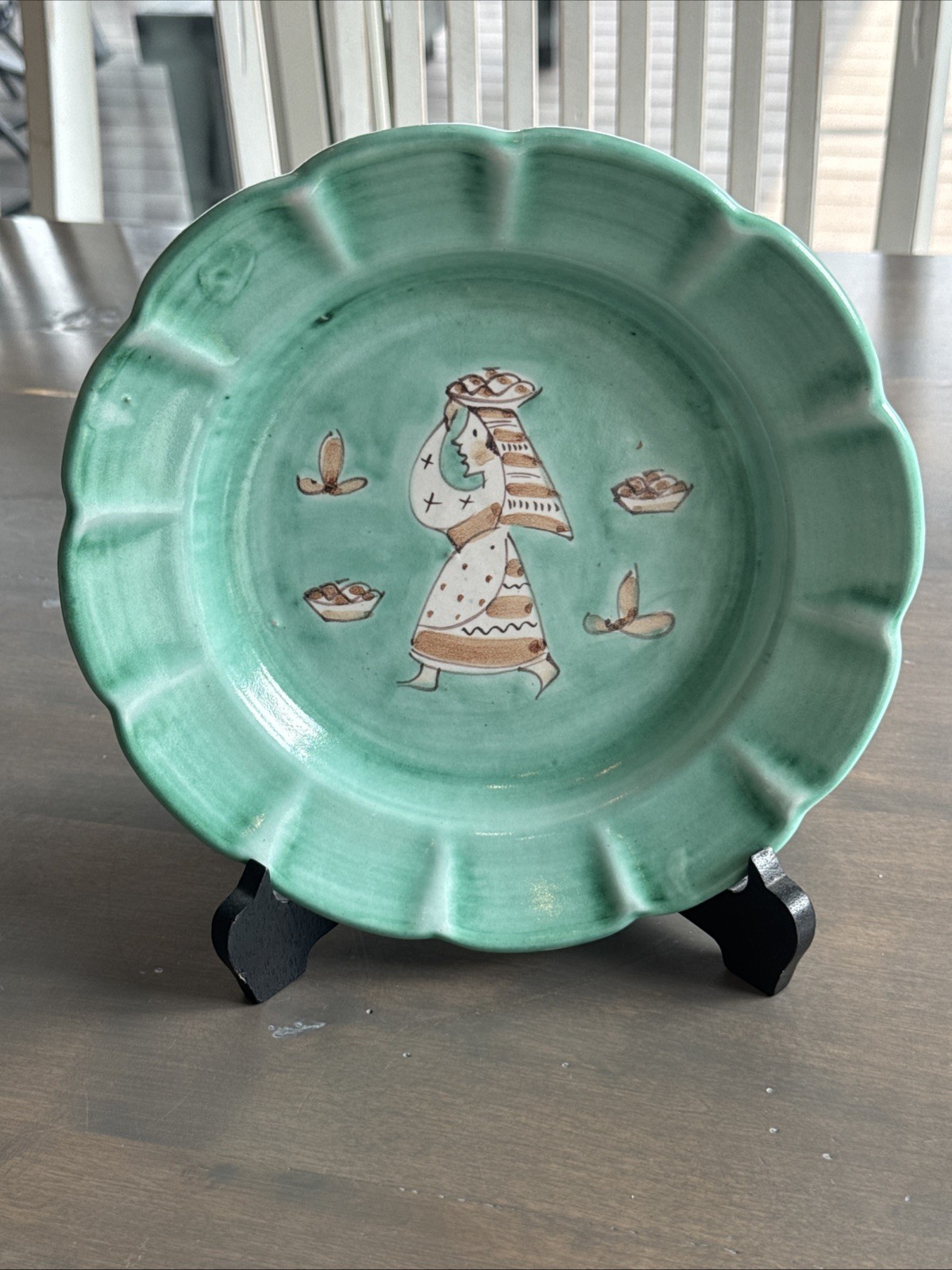 Rare Vintage Hand Painted Plate Bowl by C.A.S. Vietri Italy 165 1950s Pottery Rare Vintage Hand Painted Plate Bowl by C.A.S. Vietri Italy 165 1950s Pottery