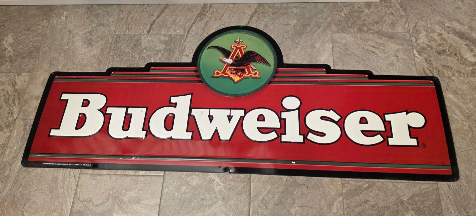 vtg BUD 1994 BUDWEISER EMBOSSED MARQUEE METAL TIN SIGN LARGE eagle 60\ vtg BUD 1994 BUDWEISER EMBOSSED MARQUEE METAL TIN SIGN LARGE eagle 60\