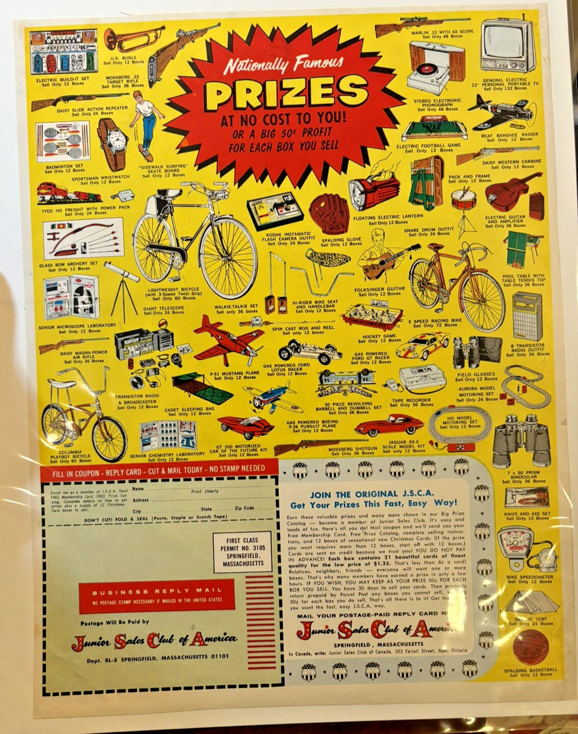 Vtg Boy\'s Life 1965 Jr. Sales Club of America, Prize AD