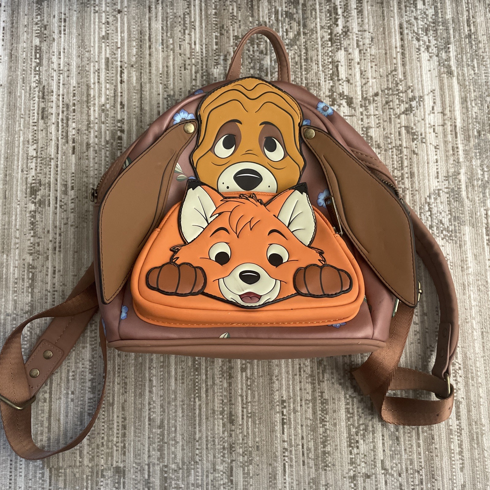 Loungefly Disney Fox and the Hound Todd and Copper Cosplay Mini Backpack READ Loungefly Disney Fox and the Hound Todd and Copper Cosplay Mini Backpack READ