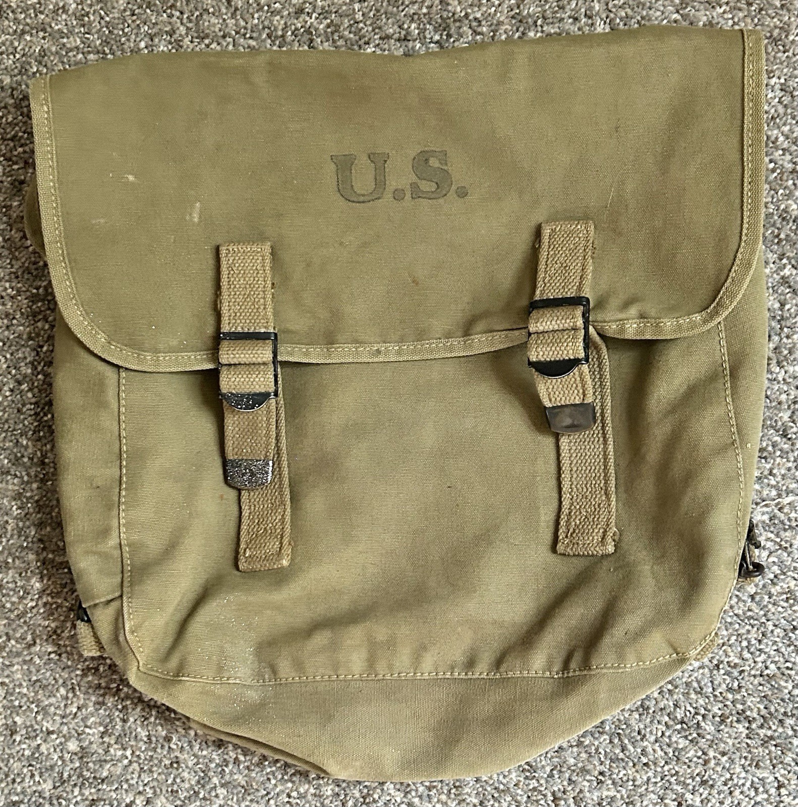 WW2 1943 US Army M1936 M36 Musette Bag Pack Satchel Dated 1943 Maker Johansen WW2 1943 US Army M1936 M36 Musette Bag Pack Satchel Dated 1943 Maker Johansen