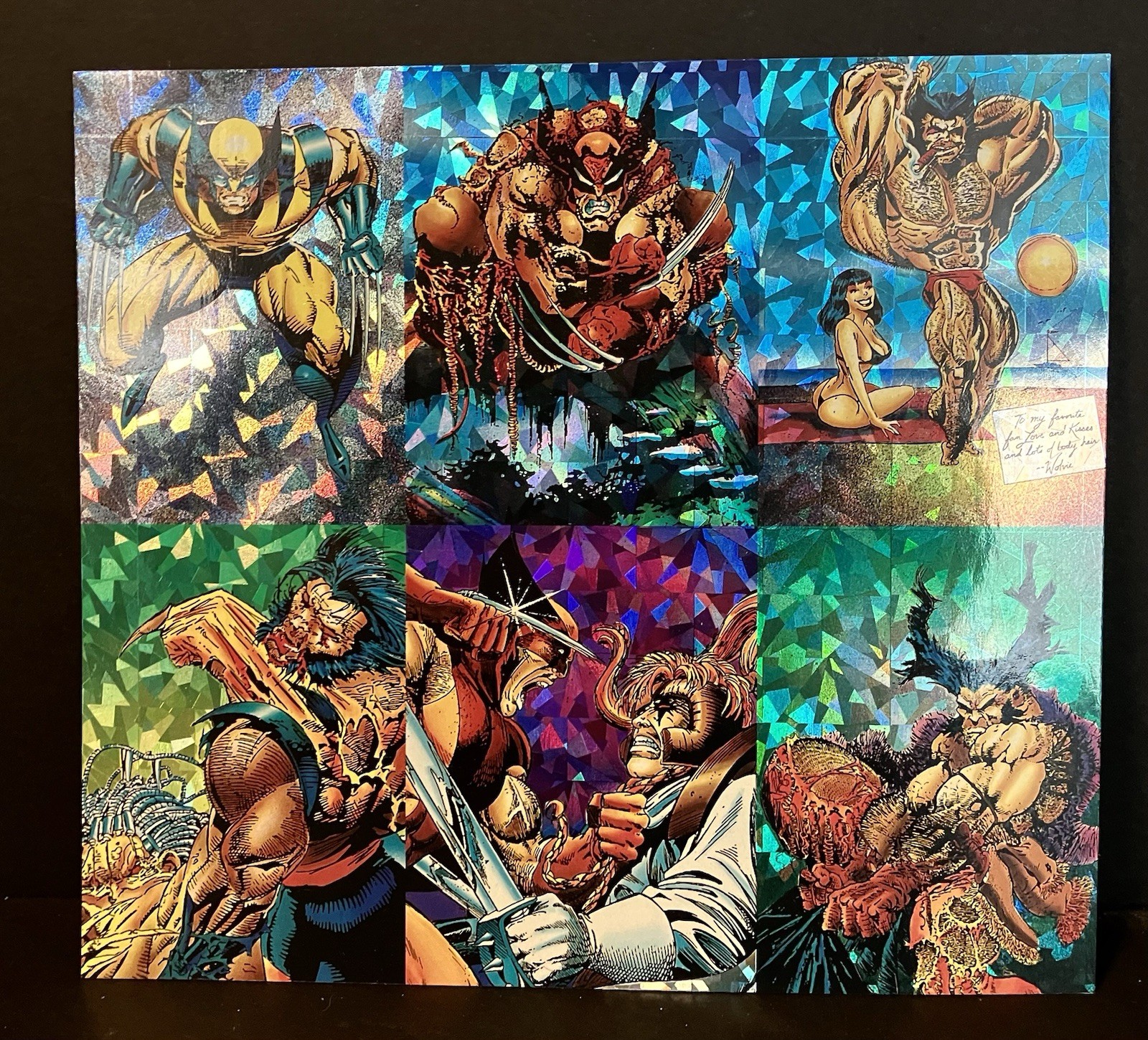 SkyBox Marvel Wolverine 1992 Prism Uncut (6-Card Panel) Excellent Condition SkyBox Marvel Wolverine 1992 Prism Uncut (6-Card Panel) Excellent Condition
