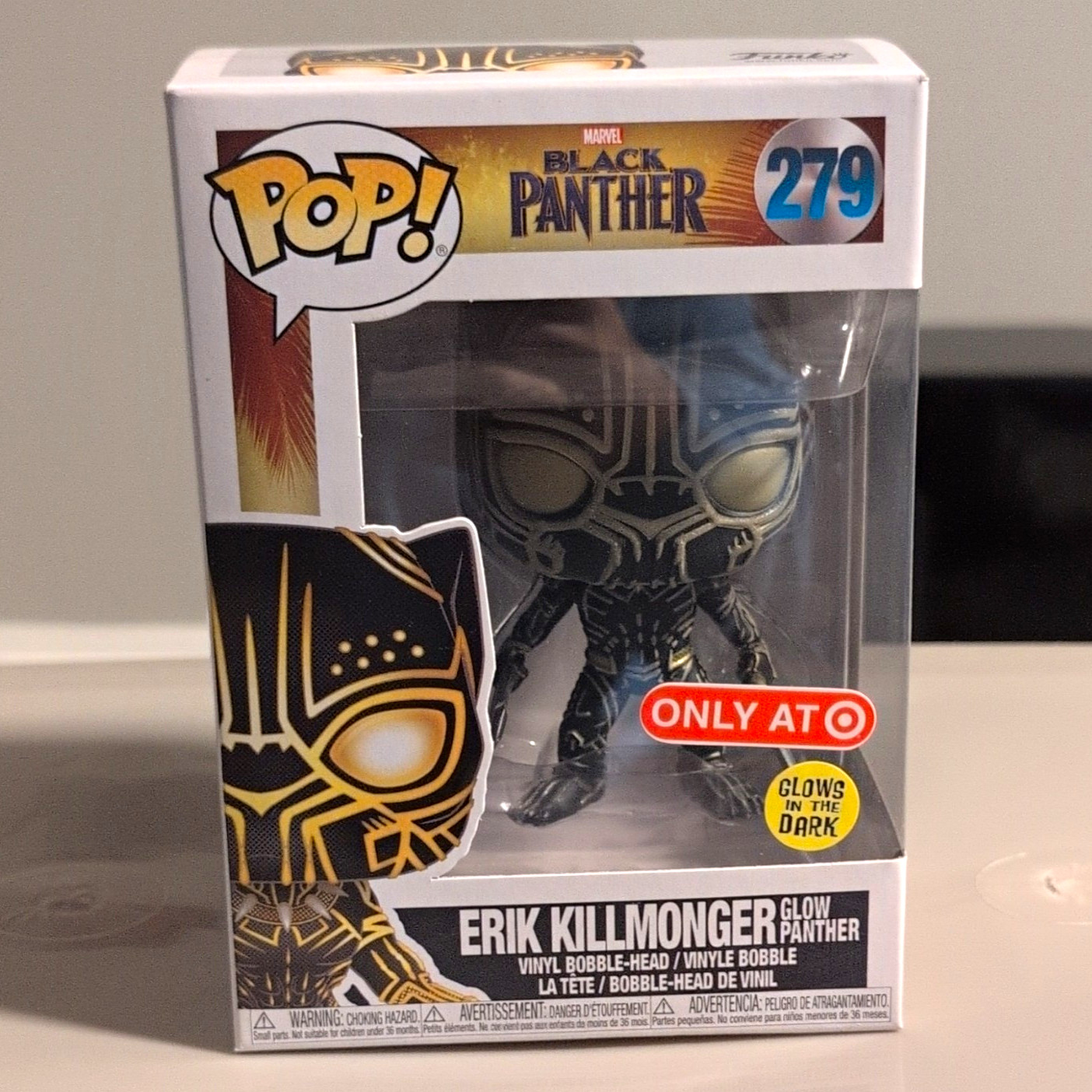 Funko Pop Vinyl: Marvel Black Panther - Erik Killmonger Glow (Target) #279 Funko Pop Vinyl: Marvel Black Panther - Erik Killmonger Glow (Target) #279