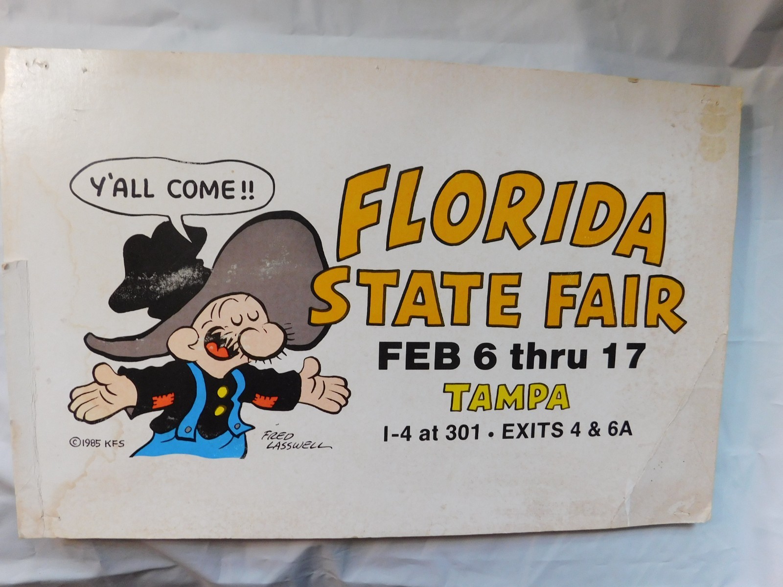 1986 Florida State Fair Poster Snuffy Smith Fred Lasswell Tampa Sign 11x17 1986 Florida State Fair Poster Snuffy Smith Fred Lasswell Tampa Sign 11x17