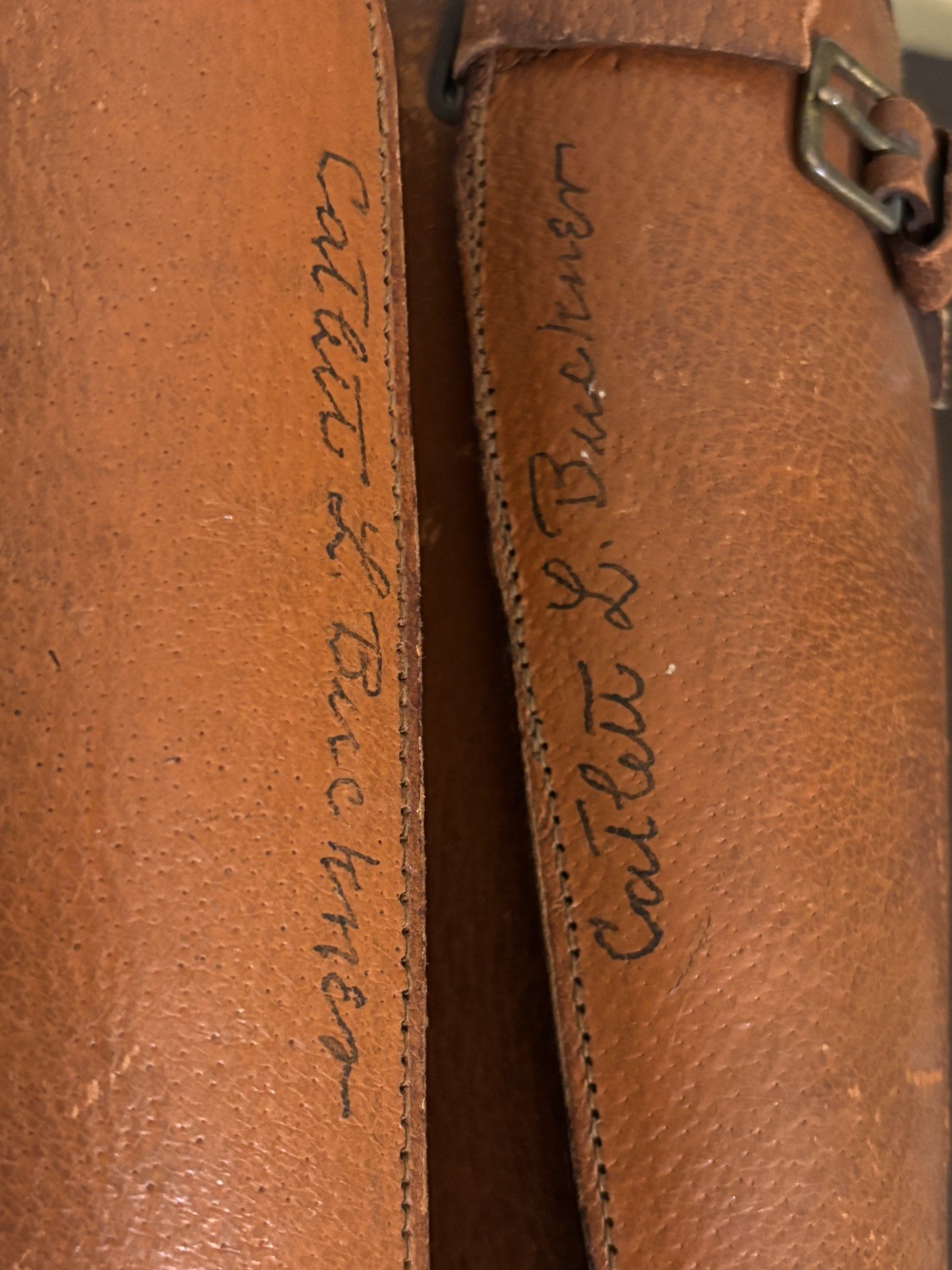 WWI U.S. Army Leather Gaiters-Named “Catlett L. Buckner” Attributed c: 1917-1918 WWI U.S. Army Leather Gaiters-Named “Catlett L. Buckner” Attributed c: 1917-1918